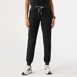 FIGS Zamora Jogger Scrub Pants Black Women's Size L Nurse CNA Medical Uniform
